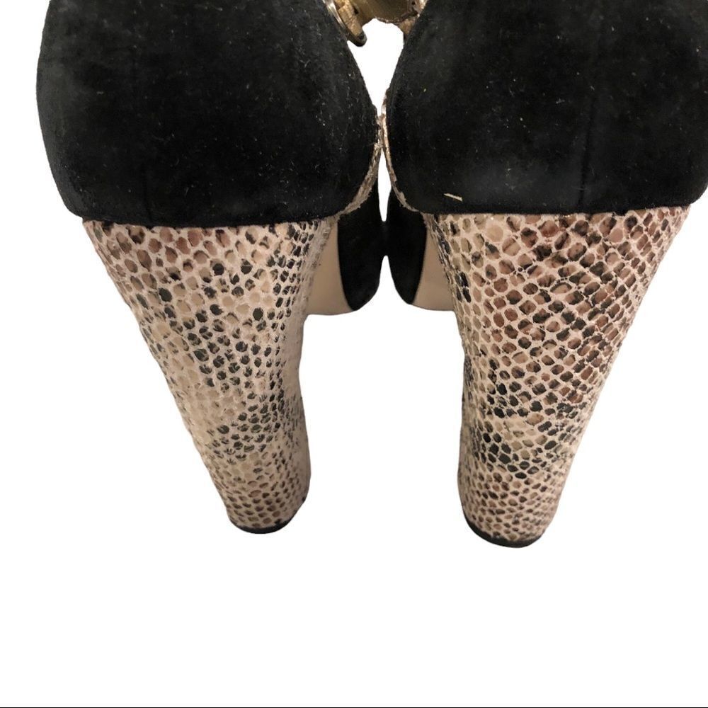 SEYCHELLES BLACK SUEDE & Snakeskin Heels 8 - Picture 5 of 7